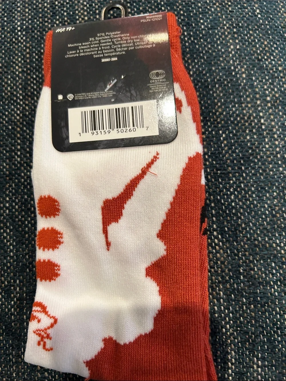 IT Movie Red Graphic Crew Socks - Branded Design